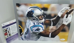 DEVIN FUNCHESS #17 CAROLINA PANTHERS WHITE JERSEY 8x10 AUTOGRAPHED JSA - Picture 1 of 5