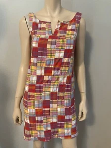 J Crew Patchwork Kleid Madras kariert Strand Y2K Landhaus Western Boho Etuikleid Gr. 2 - Bild 1 von 4