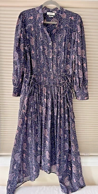Vestido midi de algodón Ariana ISABEL MARANT ETOILE $545 en noche descolorida 36 EE. UU. 4 pequeño Foto 1 de 4