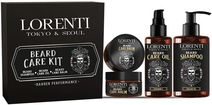 Lorenti Men Beard Care Kit | Shampoo & Beard Serum Oil & Balm Set Of 3