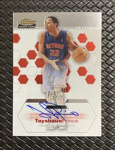 TAYSHAUN PRINCE 2002-03 Topps Finest #162 Rookie Auto /999 Detroit Pistons RC