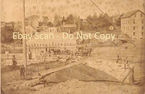 SUPER Albumen Photo - ca 1880 - Bridge Construction - Richmond, Indiana IN - Picture 1 of 4