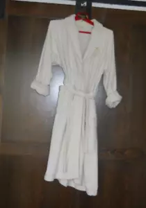 Vintage Lingerie & Co Bathrobe / Womens Turkish White Cotton Robe ~ Size M . - Picture 1 of 4