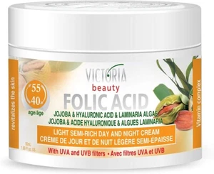 Victoria Beauty Feuchtigkeitscreme mit Hyaluron und Folsäure Jojoba und Algen 50ml - Bild 1 von 8