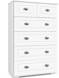 6 Chest of Drawer Dresser with Deep Drawers Modern Wood Tall Dresser Organizerš„ - Picture 1 of 9