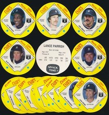 1985 Cain's Discs DETROIT TIGERS -Set (20) -TRAMMELL, WHITAKER, GIBSON, MORRIS