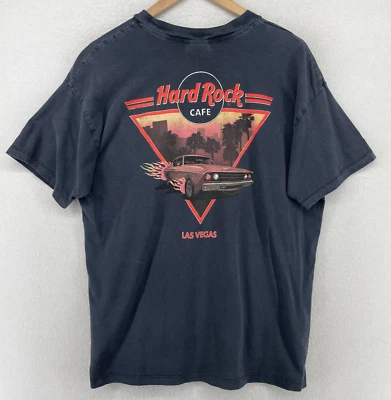 HARD ROCK CAFE Shirt Men S LAS VEGAS Hot Rod Car Short Sleeve Cotton Black - Image 1 of 4