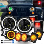 7inch LED Headlights Halo Fog Turn Lamp Fender Tail Lights for Jeep Wrangler JK
