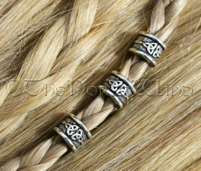 Wikinger Bartschmuck - 4 Stk SET Keltische Bartperlen Haarperle Bartring Asatru - Bild 1 von 3