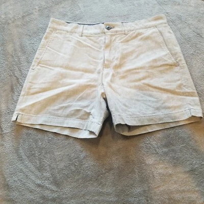 Pantalones cortos chinos para caminar Club Monaco para mujer frente plano talla 30 gris mezcla de lino Foto 1 de 4