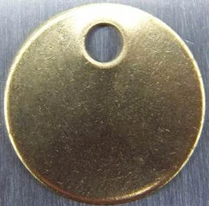 Round Blank Brass ID tags Pets Keys Tools Valves 1",1-1/4",1-1/2",2" Made in USA - Picture 1 of 5