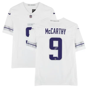 J.J. McCarthy Autographed Minnesota Vikings White Limited Jersey Fanatics - Picture 1 of 5