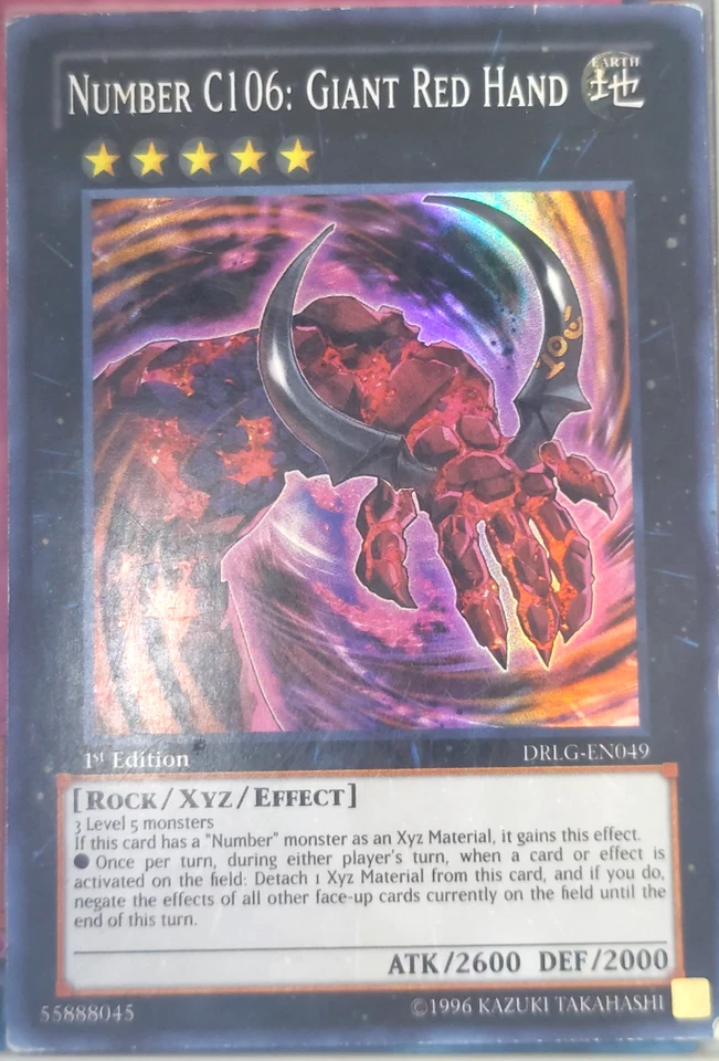 Yugioh Number C106: Giant Red Hand DRLG-EN049 Trading Card Game TCG CCG 1st Ed. - Image 1 of 1