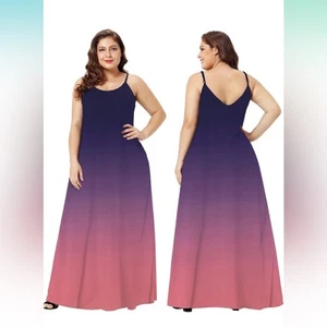 2025 Casual Sleeveless Sundress Plus Size Loose Long Summer Beach Maxi Dress 3XL - Picture 1 of 5