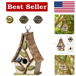 Bezauberndes hängendes Vogelhaus 9,5 Zoll Höhe aus Altholz - perfekt für kleine Vögel - Bild 1 von 11