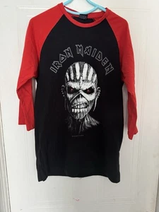Iron Maiden M The Book Of Souls Tour 2017- UK Events baseball raglan T Shirt - Picture 1 of 6