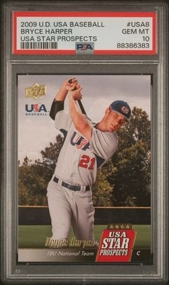 2009 UPPER DECK USA BASEBALL #USA8 BRYCE HARPER PSA 10 883863 - Image 1 of 2
