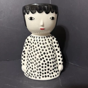 Anthropologie Kinska Doll Face Pot Planter 7.5” Tall Girl - Picture 1 of 8
