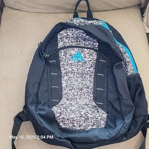 Adidas Loadspring Backpack Black Blue Adjustable Bag Zippers Pockets Lightweight - Bild 1 von 5