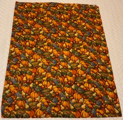 HTF Susan Winget Fall Fabric 1.5 yds “Abundance of Pumpkins” Indian Corn & Fruit - Image 1 of 4