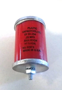 PLASTIC CAPACITORS INC 0F30-254 .25 MFD 3000 VDCW - Bild 1 von 7