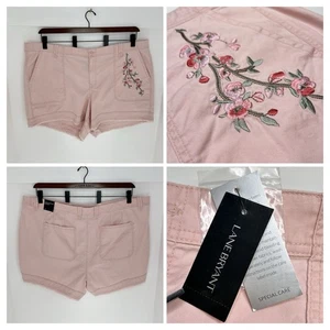 Lane Bryant NWT Girlfriend Floral Embroidered Shorts Size 28 Pink Summer 51x5 - Picture 1 of 15