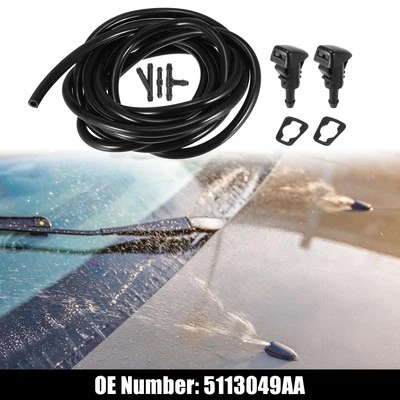 Front Windshield Wiper Nozzles Kit for Dodge Grand Caravan with 2.5 Meter Hose - Image 1 of 4