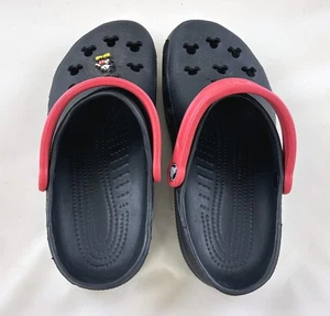 Mickey Mouse Black/Red Unisex Crocs - Men's 8-9 - Women's 10-11 - Picture 1 of 6