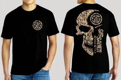 Sig Sauer Large Camo Skull  Gildan 6.1 oz. Heavyweight S M L XL 2XL 3XL 4XL 5XL - Image 1 of 2
