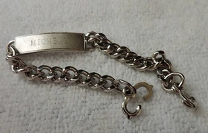 Vintage Edelstahl Micheal ID Kette Armband - Bild 1 von 6