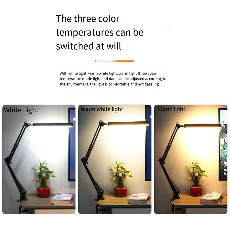 Adjustable Desk Lamp With Clamp USB Plug For Learning Reading And Working  - Image 1 of 4