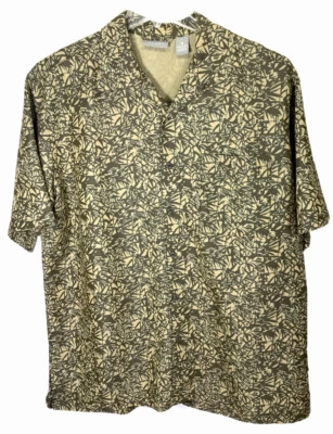 Quest гавайский лагерь рубашка мужская большой короткий рукав на пуговицах L - Изображение 1 из 4