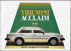 1982 Triumph Acclaim car brochure