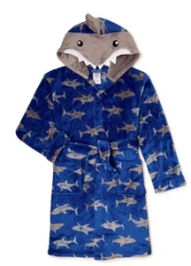 NEW Boys Saint Eve Hooded Shark Plush Fleece Robe Size XS (4/5) MSRP $29.99 - Picture 1 of 5