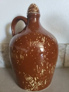 Vintage Helvetic Little Brown Jug Ceramic with Music box Reuge Swiss - Picture 1 of 6
