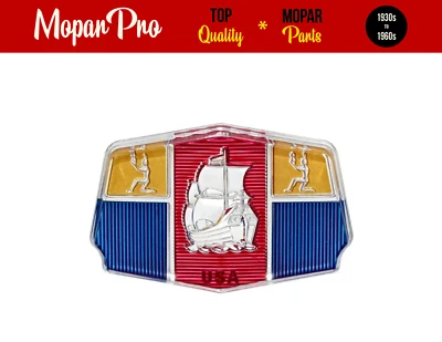 1951 PLYMOUTH SPECIAL DELUXE NEW FRONT HOOD MEDALLION EMBLEM - Image 1 of 4