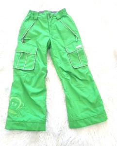 Paul Frank Girls Youth Snowpants Size S ~ Green ~ Embroidered Monkey Extendable - Picture 1 of 15