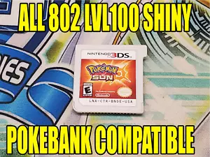 Pokemon Sun Unlocked All 802 Shiny Pokemon - Pokemon Bank Compatible! - Picture 1 of 8