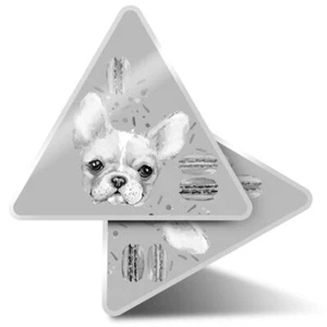 2 x Triangle Stickers 10cm - BW - French Bulldogs Macaroons Cute Pets #41074 - Bild 1 von 9