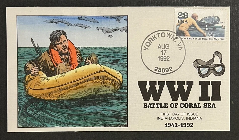 Travelstamps: 1992 US FDC - Collins “Battle of Coral Sea”, Scott #2697c - Image 1 of 4