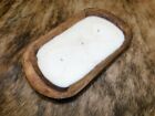 Carved Wooden Dough Bowl Soy Wax Candle Scented Butt Naked Wood Trencher 1Lb