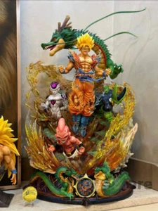 Figurine Dragon Ball Z 23cm – Son Goku Super Saiyan – Cell Buu Shenron GK Statue - Imagen 1 de 8