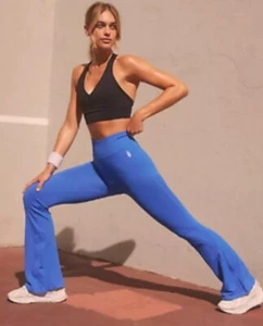Free People Movement Good Karma Flare Leggings •XS/S• Bright Royal Blue Wide - Picture 1 of 10
