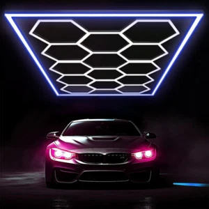 14* Lámpara LED hexagonal Tubos Taller Garaje Pared Techos Lámpara Iluminación - Imagen 1 de 32