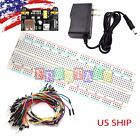 MB-102 830 Point Prototype PCB Breadboard 65pcs Jump Cable Wires AC Power Supply