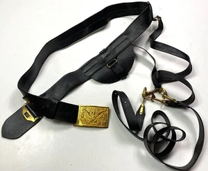 CIVIL WAR US UNION NCO SARGENT M1851 LEATHER SWORD SABER BELT & BUCKLE - Picture 1 of 5