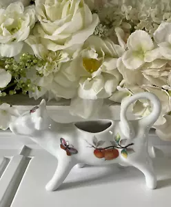Andrea by Sadek Cow Creamer Fruit Butterflies 8275 Porcelain Vintage Collectible - Picture 1 of 3