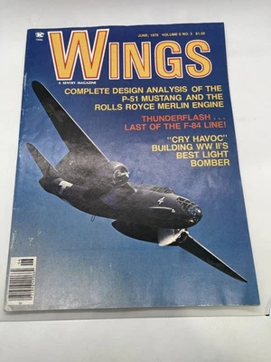 Wings Magazine June 1976 Vol 6 No 3 P-51 Mustang Rolls Royce Merlin - Image 1 of 3