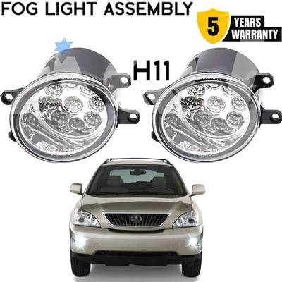 Pair Clear LED Fog Light For Lexus RX350 2008-2014 Bumper Driving Lamps Foto 1 de 4