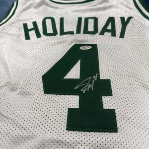 JRUE HOLIDAY - Boston Celtics #4 - PSA/ DNA COA Signed Autographed Jersey Sz XL - Foto 1 di 7